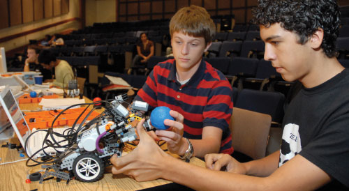 high school students build robots