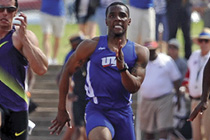 Clayton Vaughn sprints in race