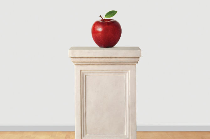 Apple on a pedastool