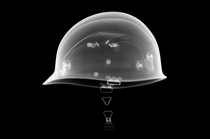 Helmet with shrap metal