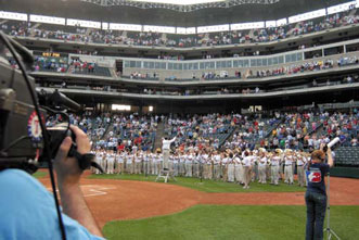 UT Arlington Marching Band at Rangers game
