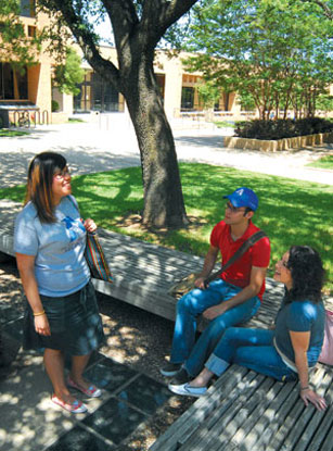 students wearing logo apparel
