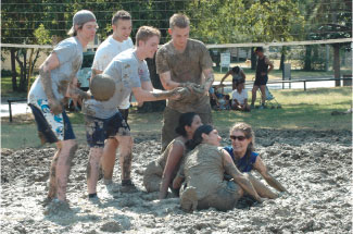 students playing Oozeball