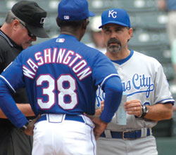 Hillman and Rangers manager Ron Washington
