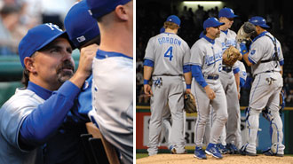 Trey Hillman interacting
with players