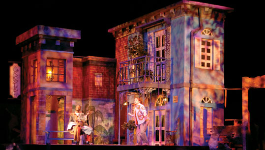 Actors perform on the set of 'The Tempest'