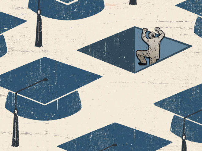 Graduating with low debt illustration