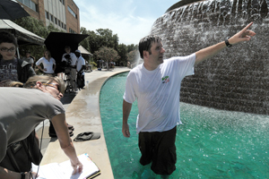 Daniel Millican at the fountain