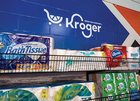 Photo of shelves of food